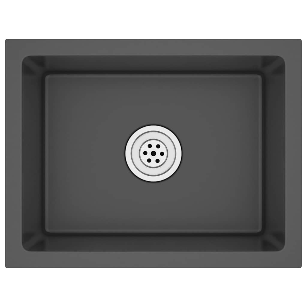 Lavello da Cucina Lavorato a Mano Nero Acciaio Inox