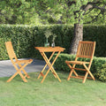 Set da Pranzo da Giardino 3 pz Pieghevole in Massello di Acacia