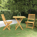 Set da Pranzo da Giardino 3 pz Pieghevole in Massello di Acacia