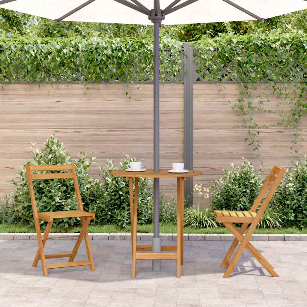 Tavolo da Giardino Pieghevole 70 cm in Massello di Acacia