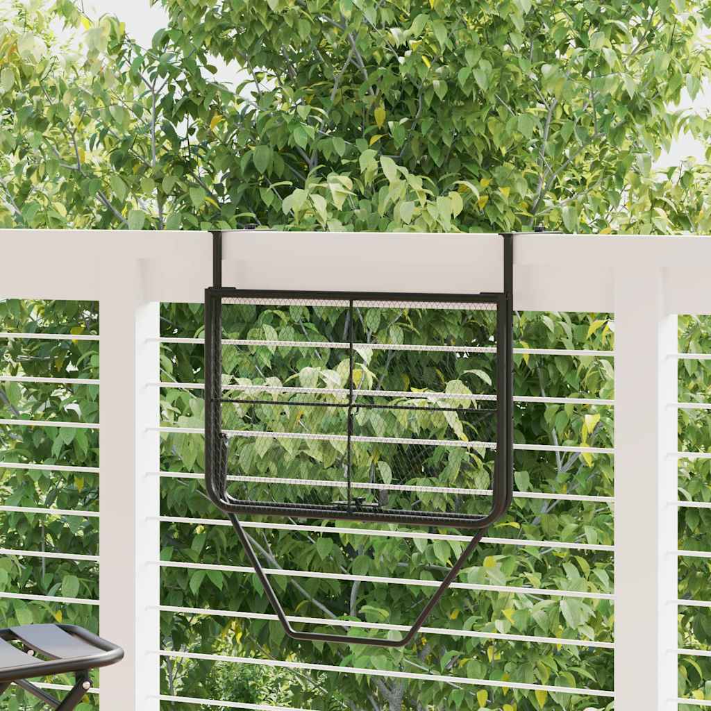 Tavolo da Balcone Nero 60x40 cm in Acciaio