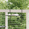 Tavolo da Balcone Nero 60x40 cm in Acciaio