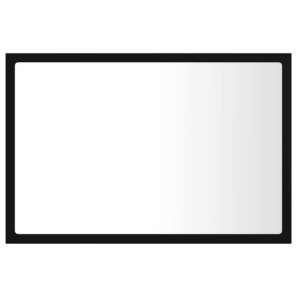 Specchio da Bagno a LED Nero 60x8,5x37 cm in Acrilico