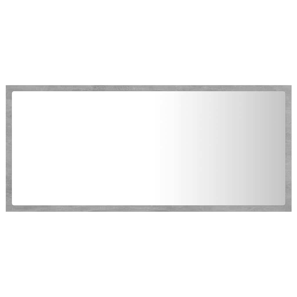 Specchio da Bagno a LED Grigio 90x8,5x37 cm in Acrilico