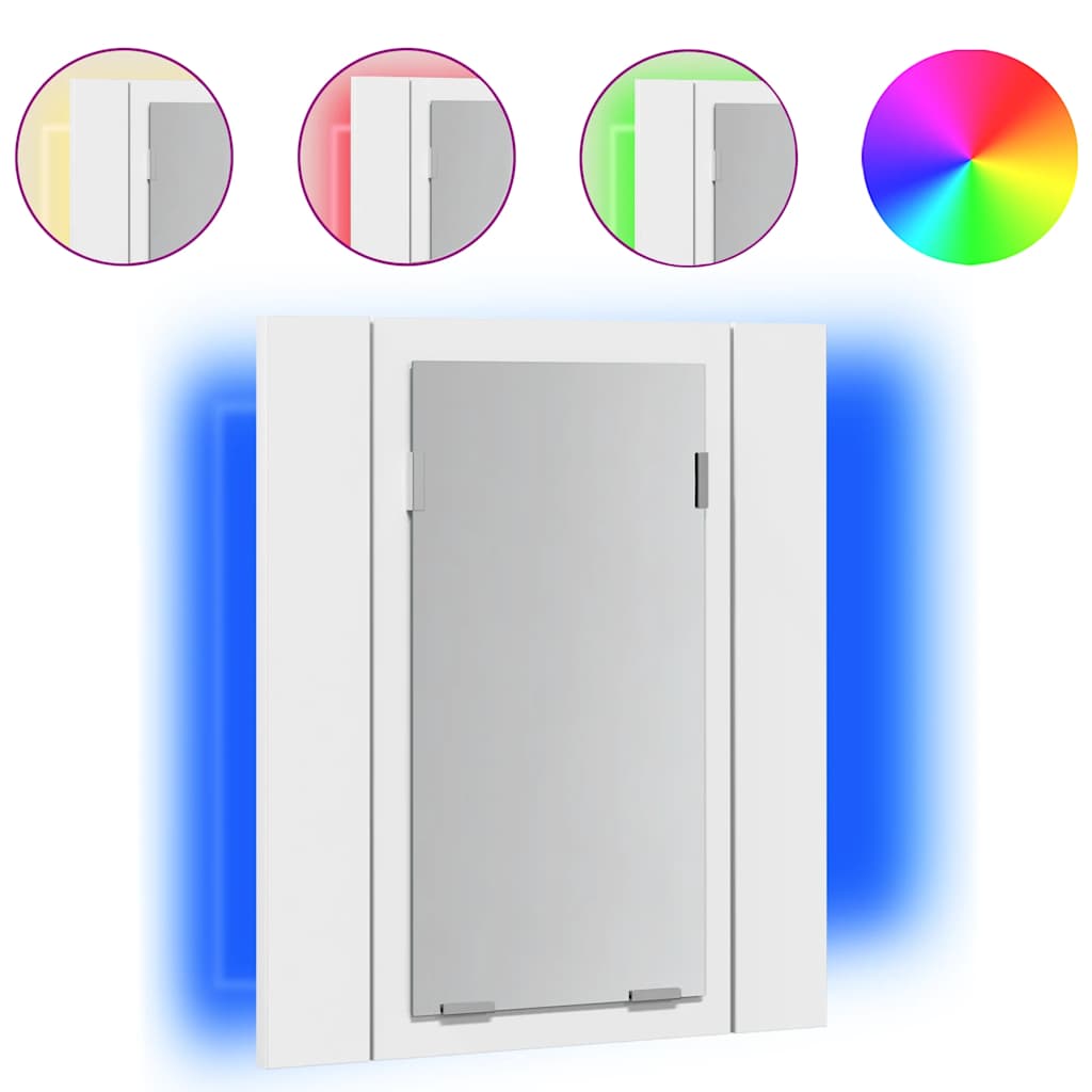 Specchio da Bagno con LED Bianco 40x12x45 cm in Acrilico