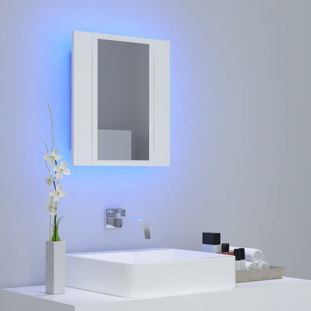 Specchio da Bagno con LED Bianco 40x12x45 cm in Acrilico