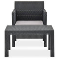Set Divano da Giardino 2 pz con Cuscino in Rattan PP Antracite