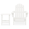 Sedia da Giardino Adirondack con Tavolino in Legno Abete Bianca