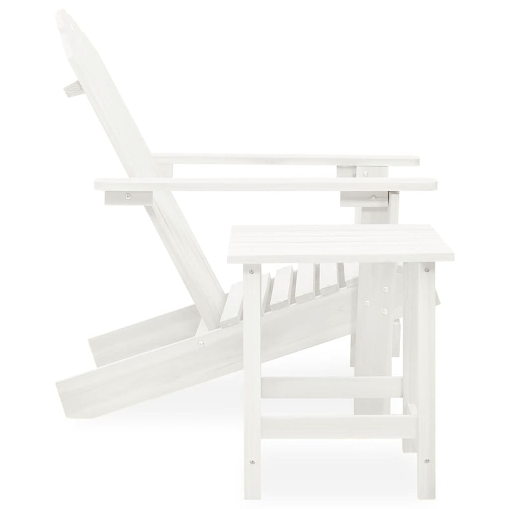 Sedia da Giardino Adirondack con Tavolino in Legno Abete Bianca