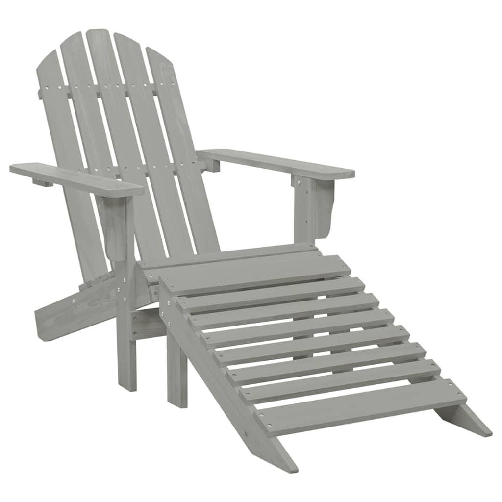 Sedia Giardino Adirondack Ottomana Tavolo Abete Massello Grigio