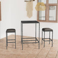 Set da Bar da Giardino 3 pz con Cuscini in Polyrattan Grigio