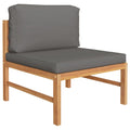 Set Divani Giardino 3 pz Cuscini Grigio Scuro in Legno di Teak