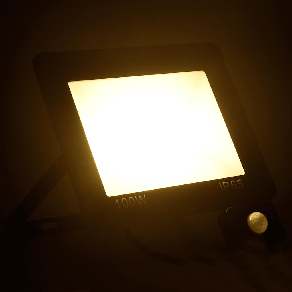 Faretto a LED con Sensore 100 W Bianco Caldo