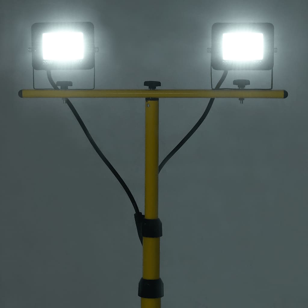 Faretto a LED con Treppiede 2x20 W Bianco Freddo