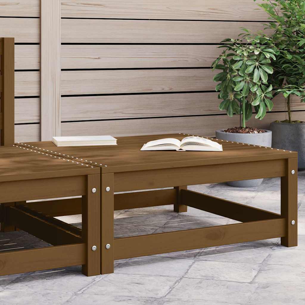 Poggiapiedi da Giardino 70x70x30 cm ambra in Legno di Pino