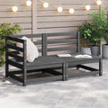 Set Divani da Giardino 2 pz Grigio in Legno Massello di Pino