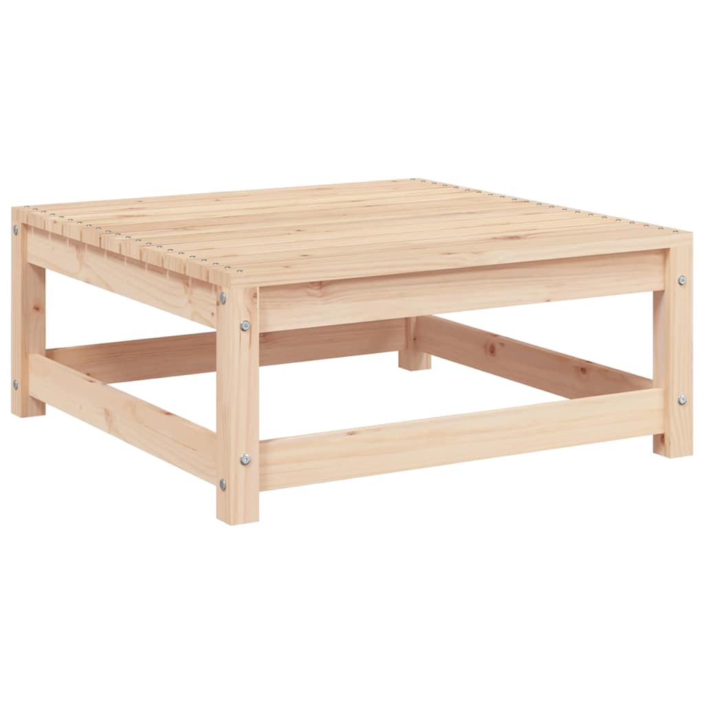Poggiapiedi da Giardino con Cuscino in Legno Massello di Pino