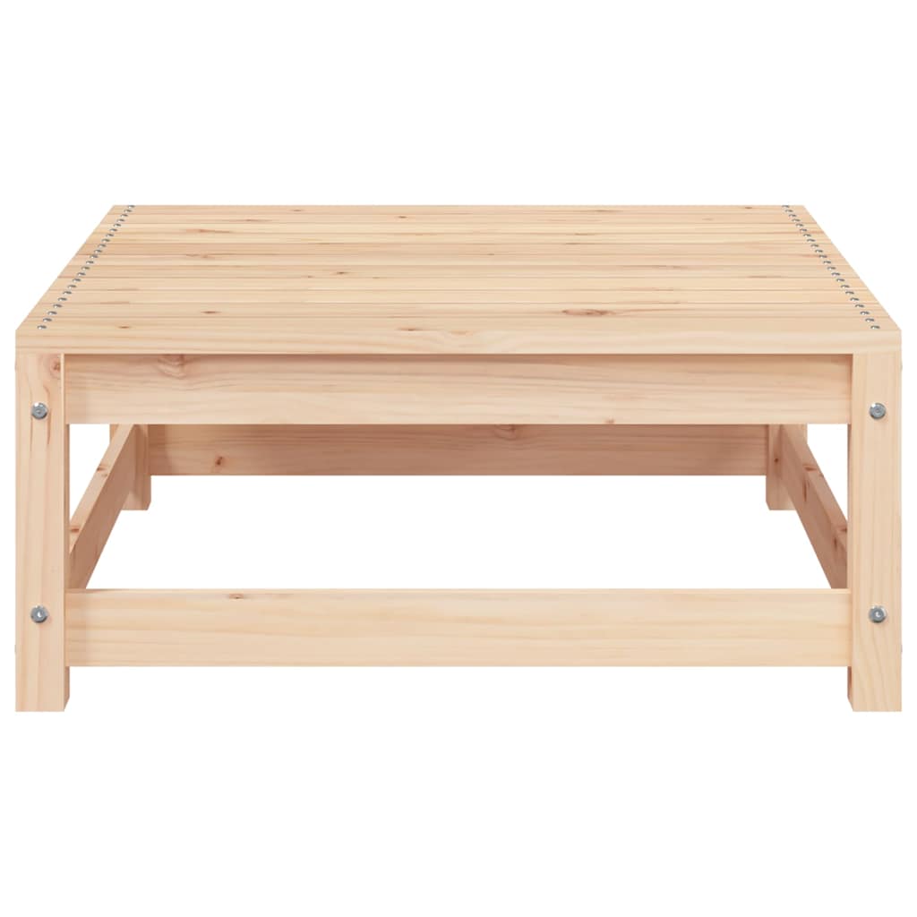 Poggiapiedi da Giardino con Cuscino in Legno Massello di Pino