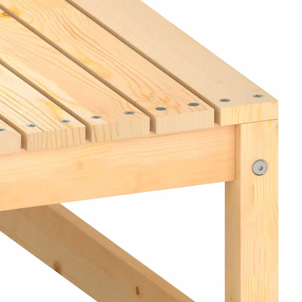 Poggiapiedi da Giardino con Cuscino in Legno Massello di Pino