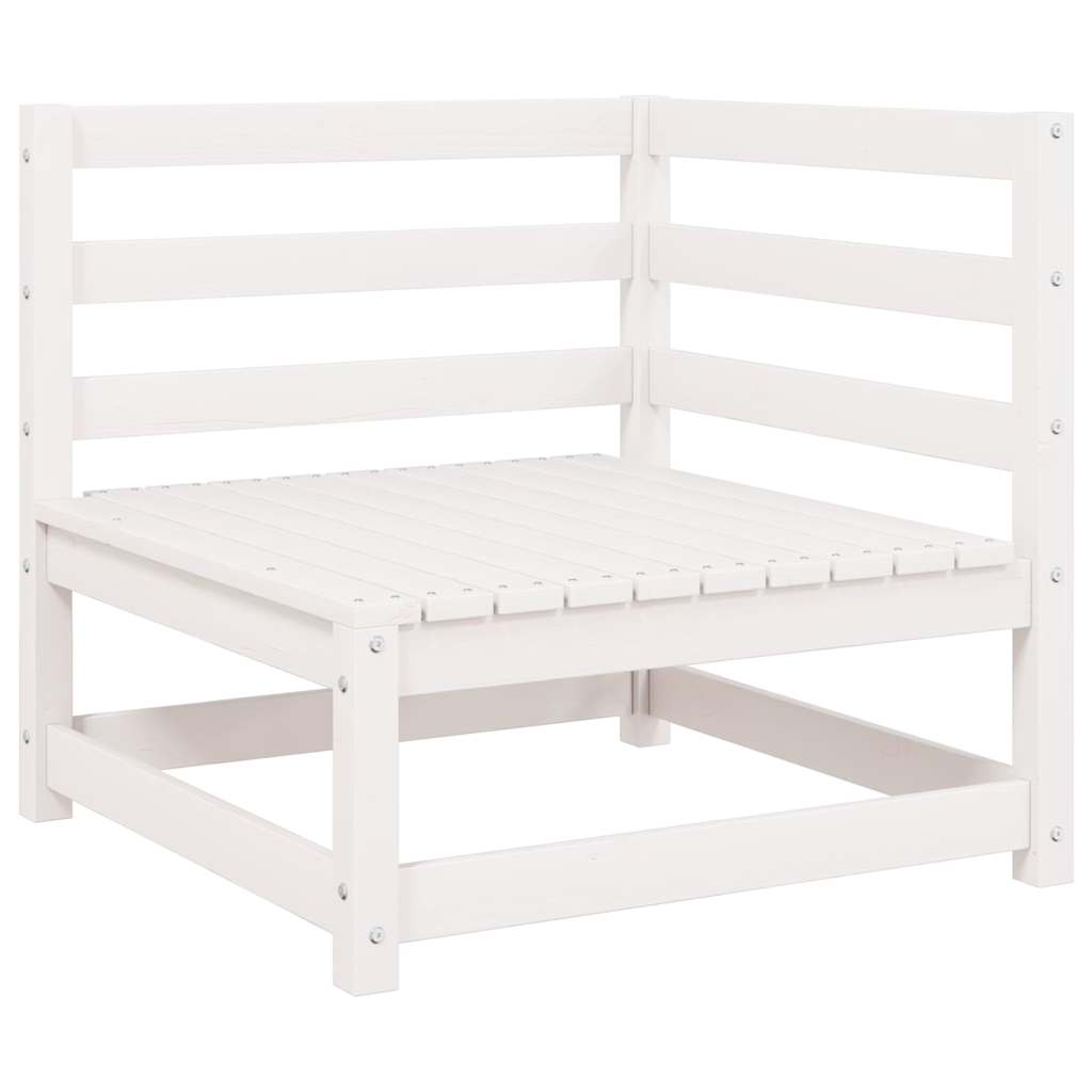Set Divani da Giardino 2 pz Cuscini Bianchi Massello di Pino