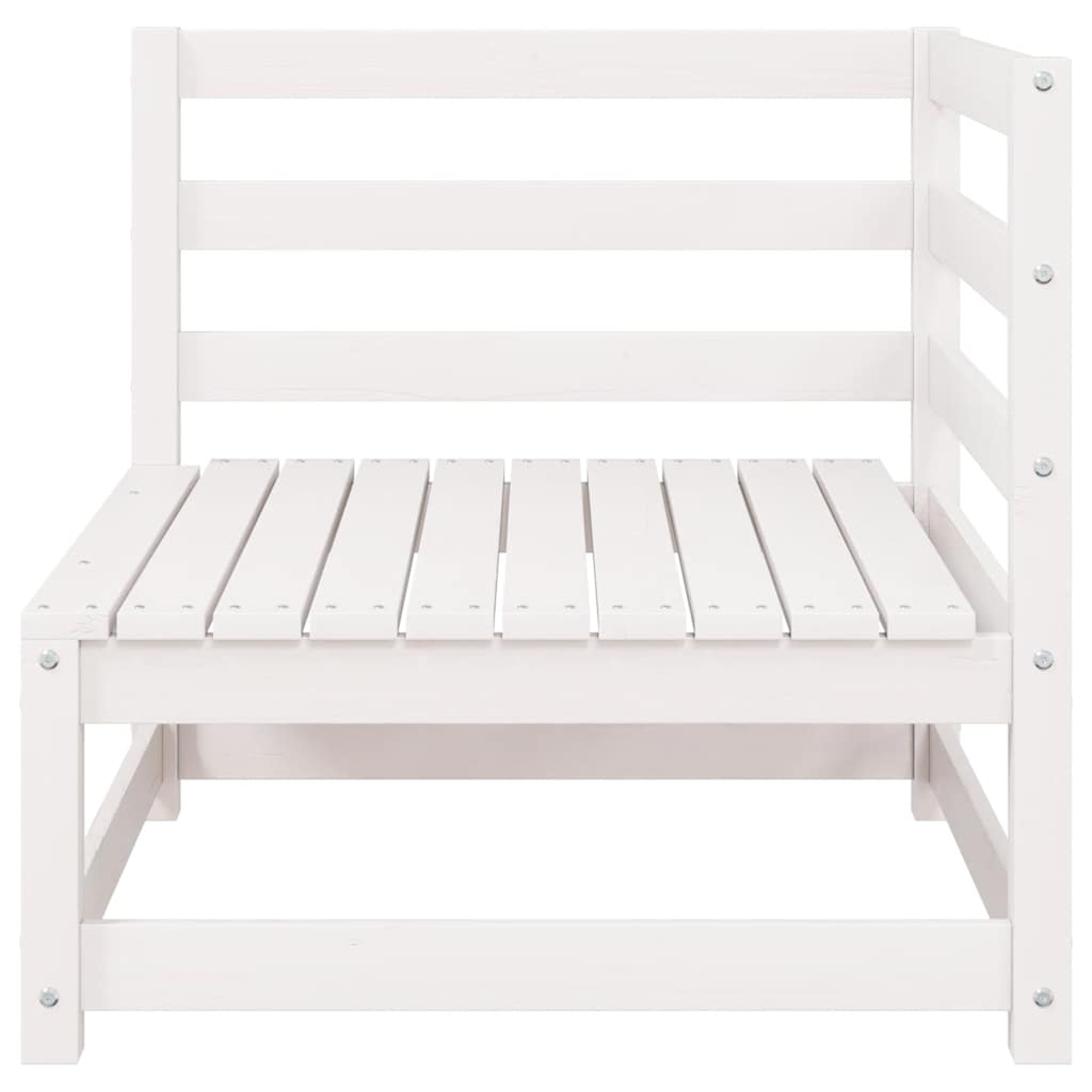 Set Divani da Giardino 2 pz Cuscini Bianchi Massello di Pino