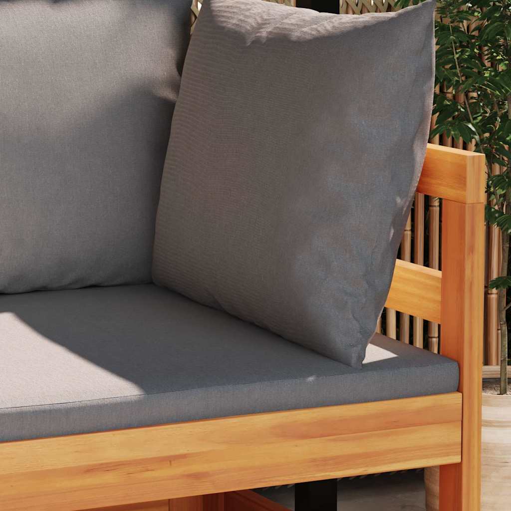 Set Divani Giardino 2 pz con Cuscini Grigio Scuro Legno Acacia