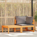 Set Divani Giardino 2 pz con Cuscini Grigio Scuro Legno Acacia