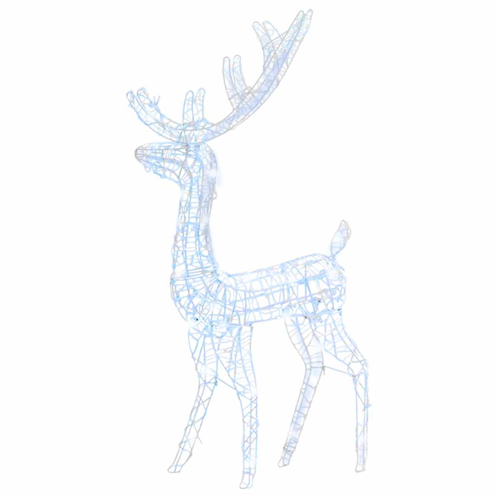 Decorazione Natalizia Acrilico Renna 140LED 128cm Bianco Freddo