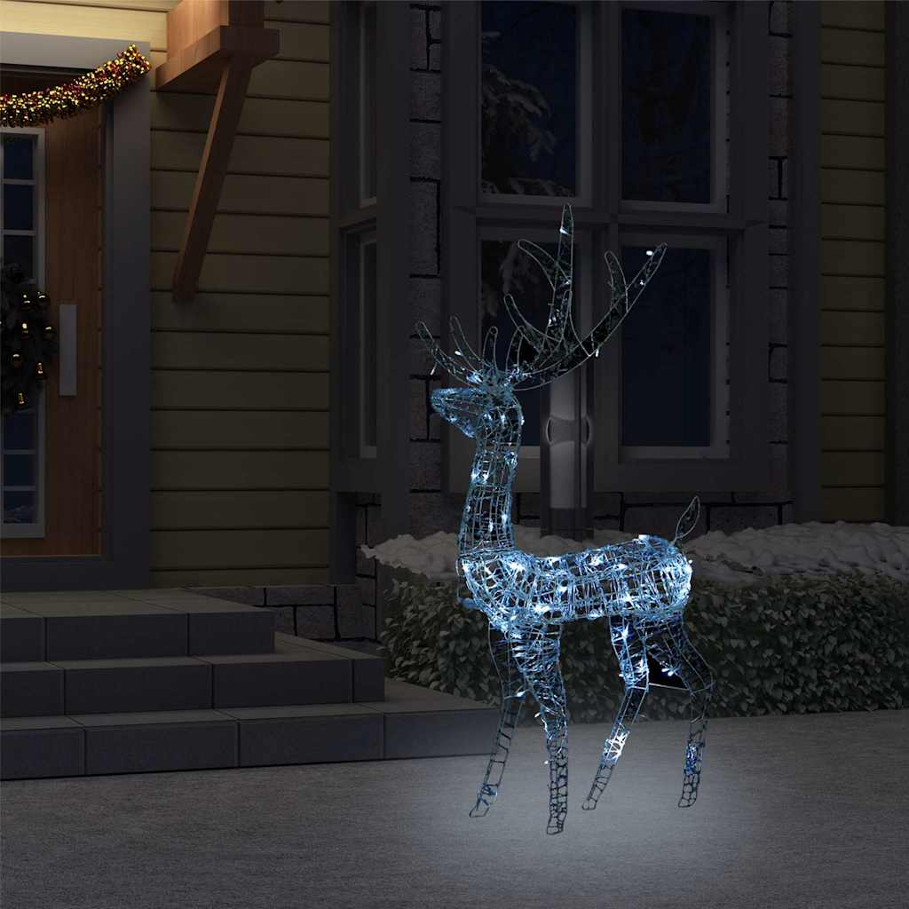 Decorazione Natalizia Acrilico Renna 140LED 128cm Bianco Freddo