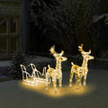 Decorazione Natalizia Renne e Slitta 160 LED 130 cm in Acrilico