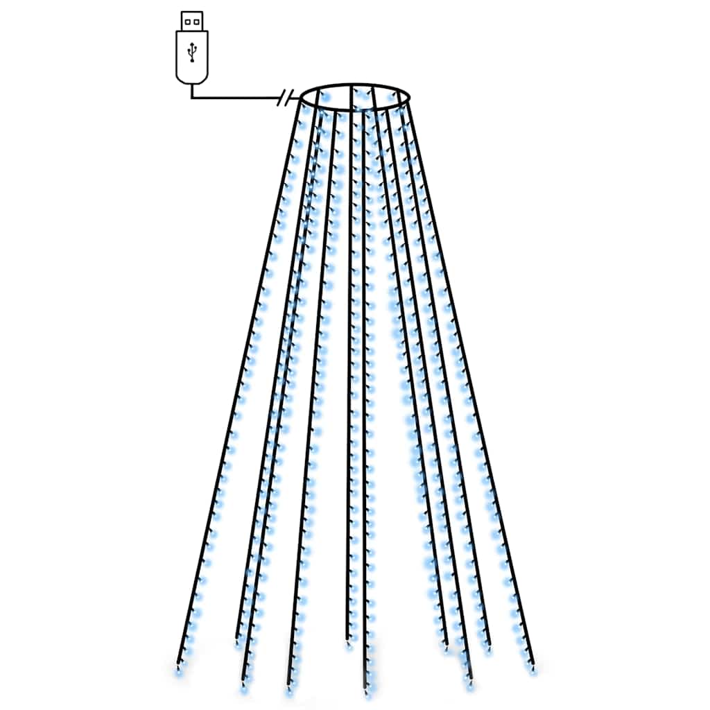 Luci per Albero 500 LED Blu 500 cm Interno Esterno