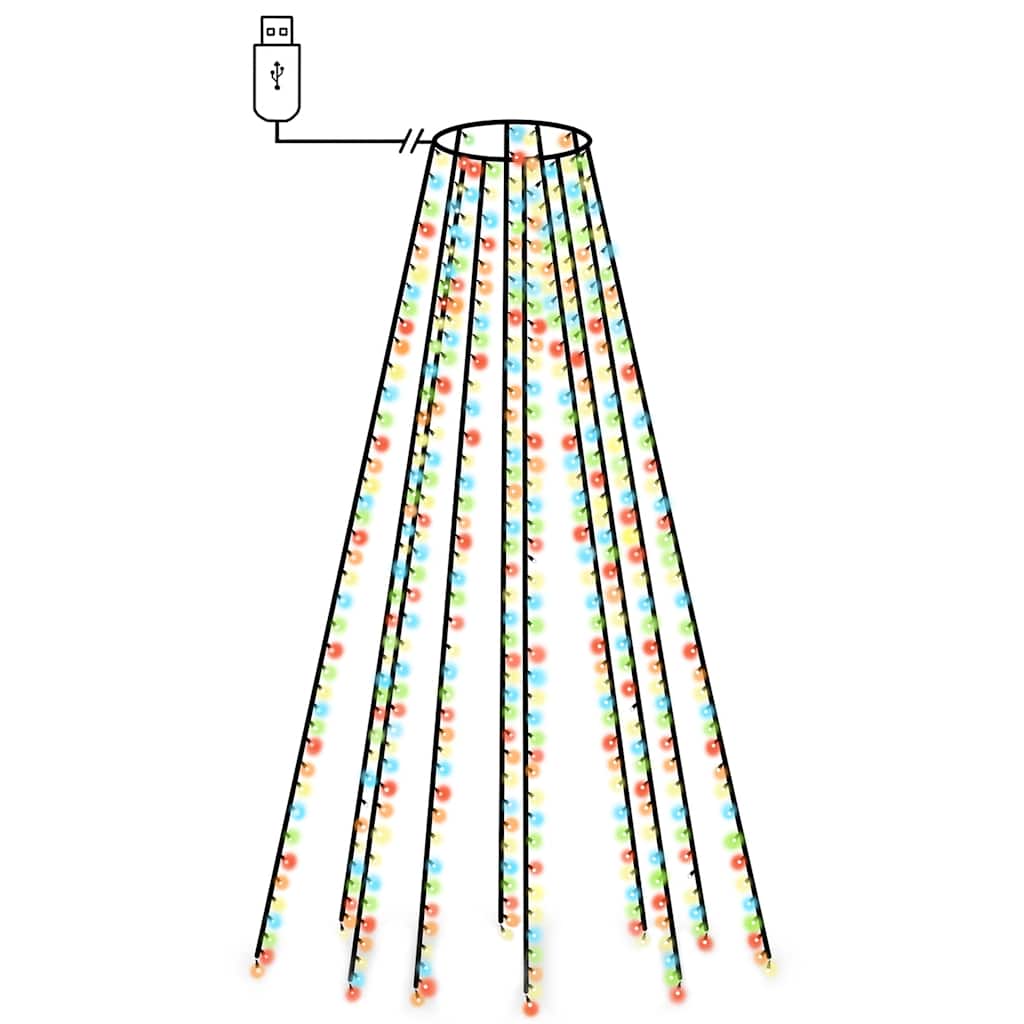 Luci per Albero 500 LED Multicolori 500 cm Interno Esterno