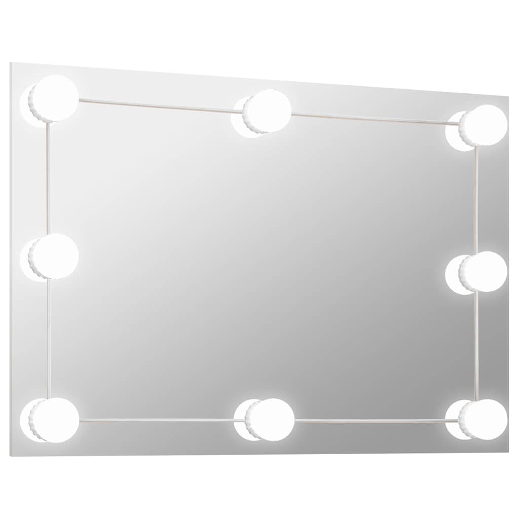 Specchio da Parete Rettangolare con Luci LED in Vetro