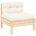 Set Divani da Giardino 3 pz con Cuscini Crema Massello di Pino