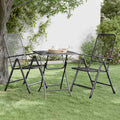 Tavolo da Giardino 60x60x72 cm Rete Metallica Espansa Antracite