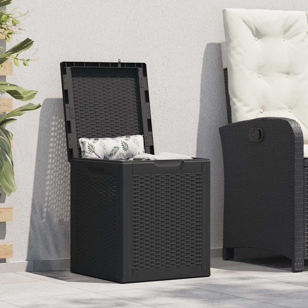 Baule da Giardino 90 L Nero in Rattan PP