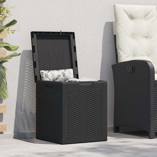 Baule da Giardino 90 L Nero in Rattan PP