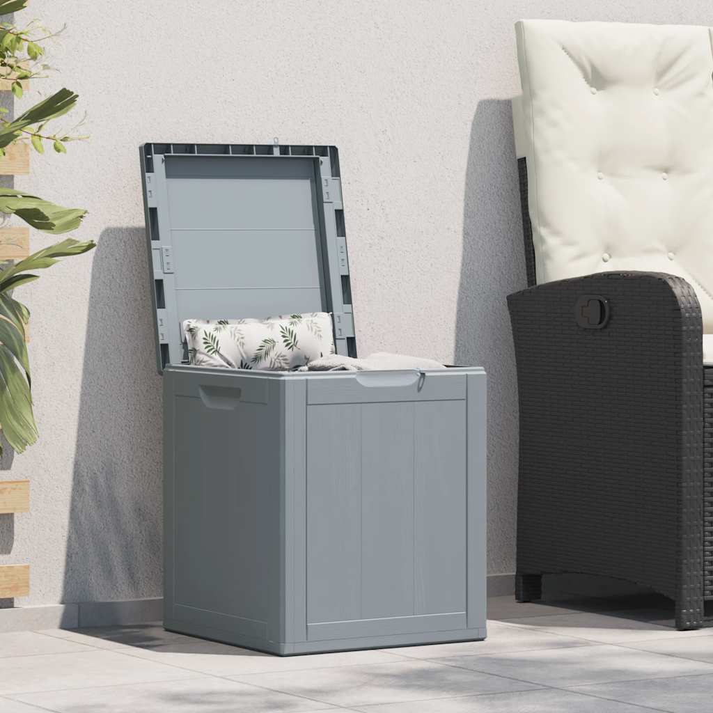 Baule da Giardino 90 L Grigio Aspetto legno in PP