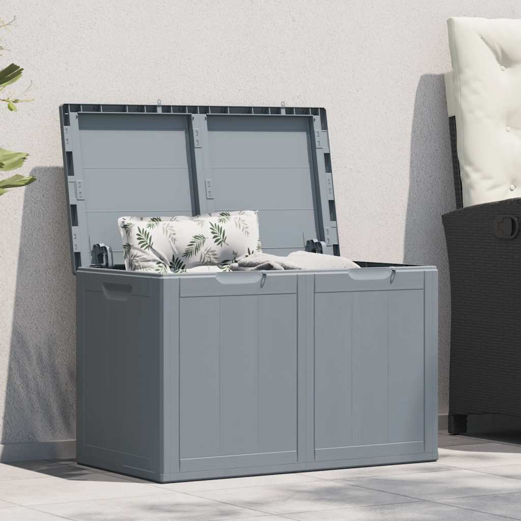 Baule da Giardino 180 L Grigio Aspetto legno in PP