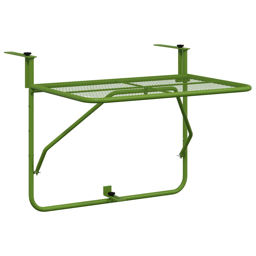 Tavolo da Balcone Verde 60x40 cm in Acciaio