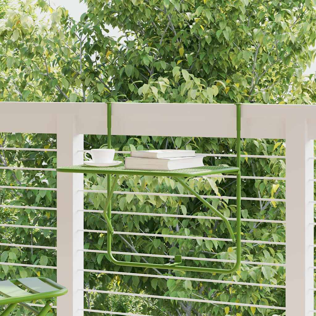 Tavolo da Balcone Verde 60x40 cm in Acciaio