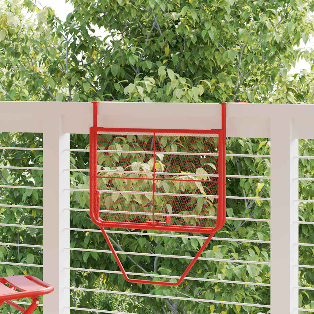 Tavolo da Balcone Rosso 60x40 cm in Acciaio