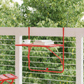 Tavolo da Balcone Rosso 60x40 cm in Acciaio