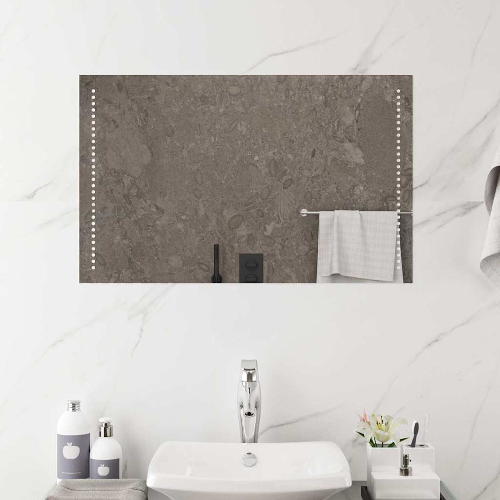 Specchio da Bagno con Luci LED 80x50 cm