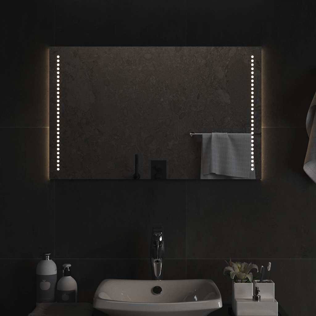 Specchio da Bagno con Luci LED 80x50 cm