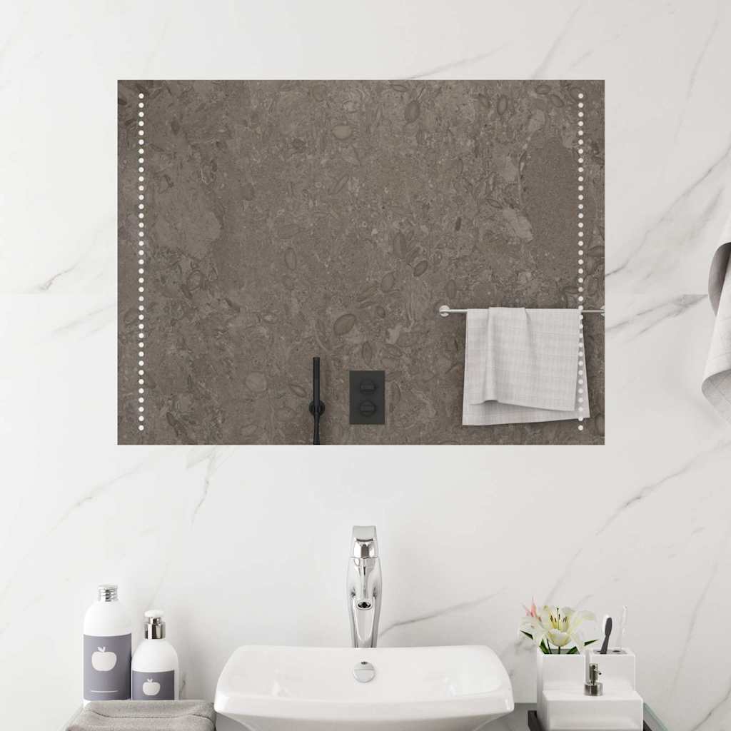 Specchio da Bagno con Luci LED 80x60 cm