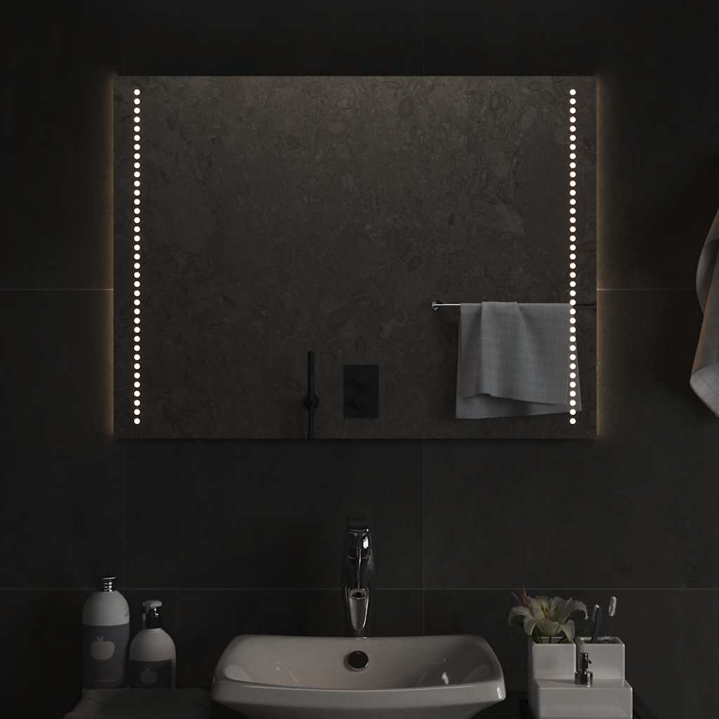 Specchio da Bagno con Luci LED 80x60 cm