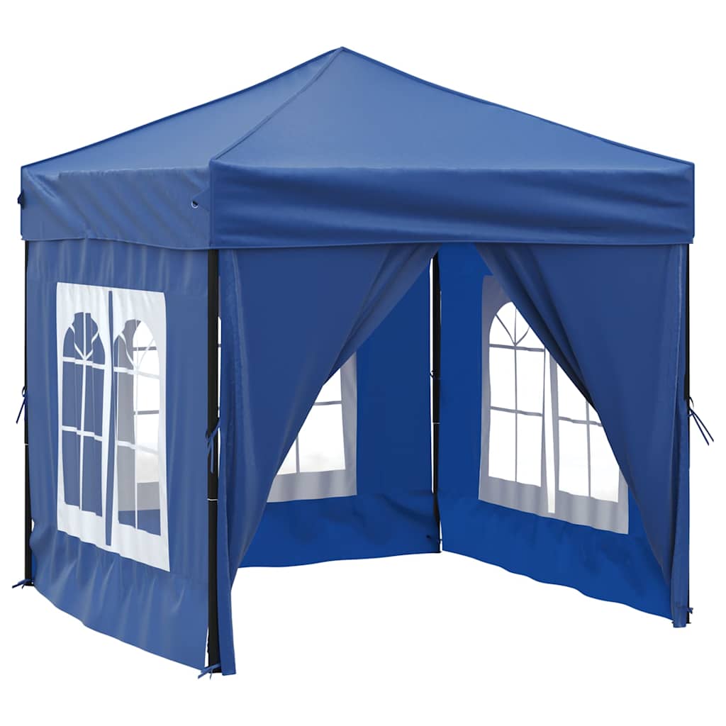 Tenda per Feste Pieghevole con Pareti Laterali Blu 2x2 m