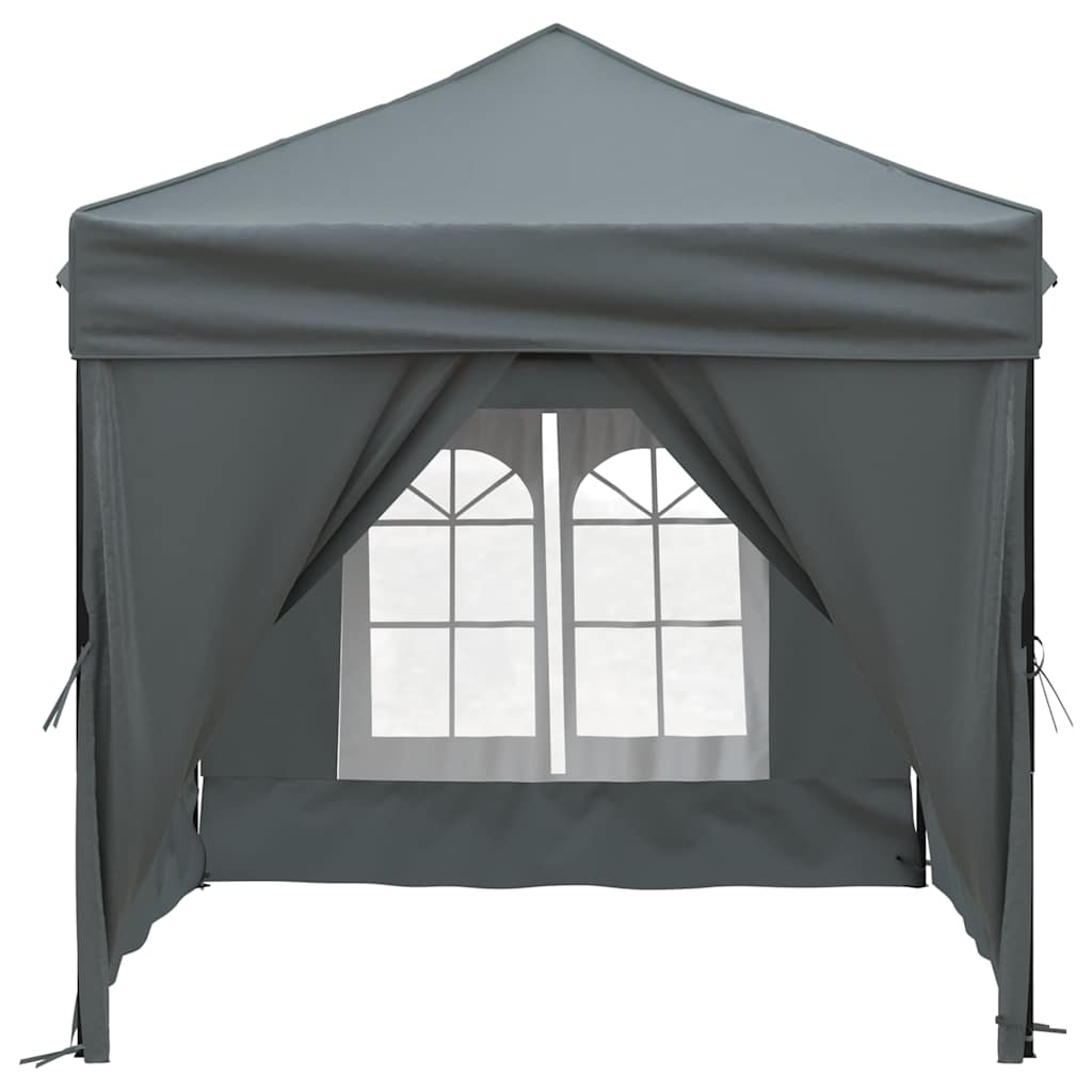 Tenda per Feste Pieghevole con Pareti Laterali Antracite 2x2 m