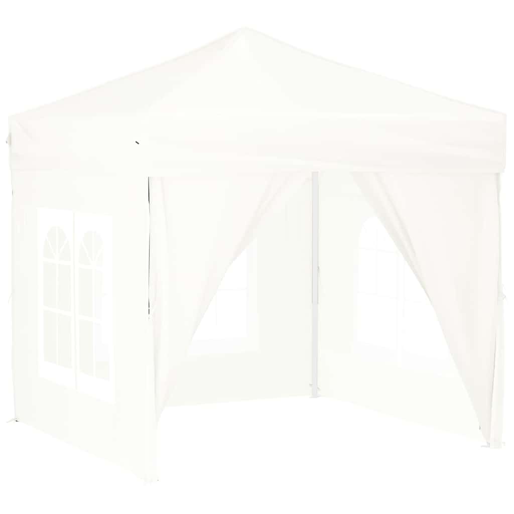 Tenda per Feste Pieghevole con Pareti Laterali Bianco 2x2 m